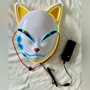 LED Cat Mask Cosplay Light Up Cosplay Costume Japanese Cat Halloween Costume